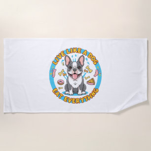 Serviette De Plage Vis comme un chien Mange tout