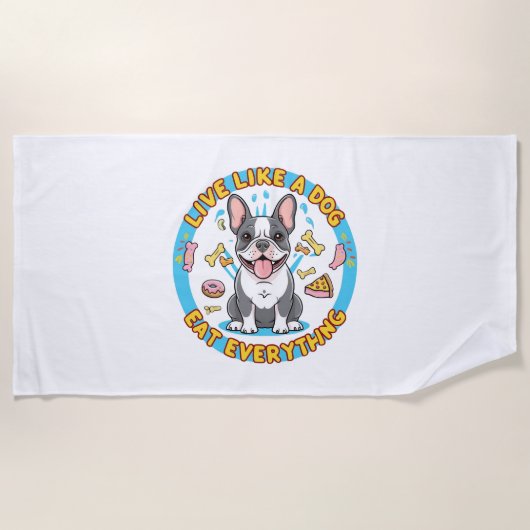Serviette De Plage Vis comme un chien Mange tout (Devant)
