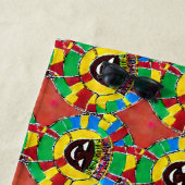 Serviette De Plage Visage Abstrait avec coiffure en Motif circulaire (En situation)