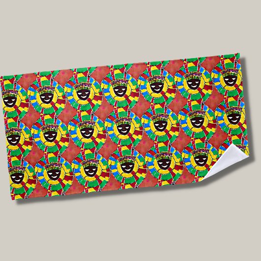 Serviette De Plage Visage Abstrait avec coiffure en Motif circulaire