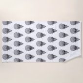 Serviette De Plage Visage Alien, Reconstruction faciale du crâne afri (Devant)