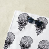 Serviette De Plage Visage Alien, Reconstruction faciale du crâne afri (En situation)