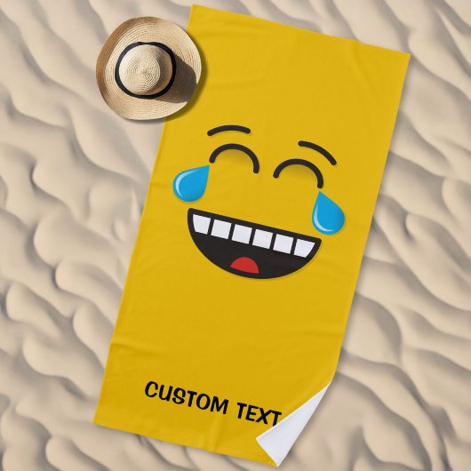 Serviette De Plage Visage Avec Des Larmes De Joie