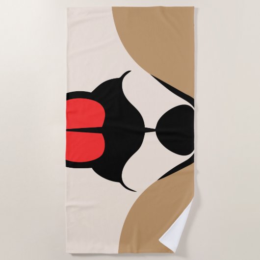 Serviette De Plage Visage de chien (Devant)