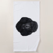 Serviette De Plage Visage de chien de caniche noir (Devant)
