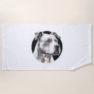 Serviette De Plage Visage de chien Pitbull