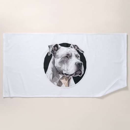 Serviette De Plage Visage de chien Pitbull (Devant)