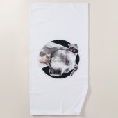 Serviette De Plage Visage de chien Pitbull (Devant)