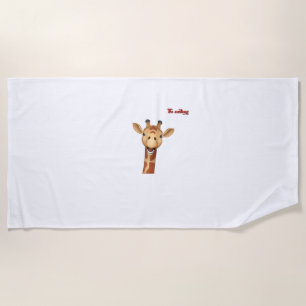 Serviette De Plage visage de girafe enthousiaste emoji