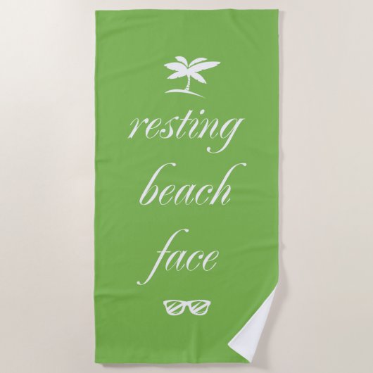 Serviette De Plage Visage de plage au repos (Devant)