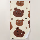 Serviette De Plage Visage drôle d'ours (Devant)