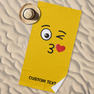 Serviette De Plage Visage lançant un baiser