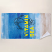 Serviette De Plage "Vitamine Mer - Parfait pour l'été 2025" (Devant)