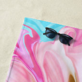 Serviette De Plage Vivez votre rêve - Rose Flower power (En situation)