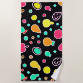 Serviette De Plage Vivid Neon Motif fruité (Devant)