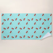 Serviette De Plage Vivid Red Cherry Motif (Devant)