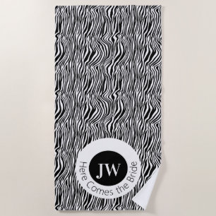 Serviette De Plage Voici la mariée Zebra modèle lune de miel