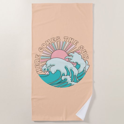 Serviette De Plage Voici le Sun Summer Tropical Beach Retro (Devant)