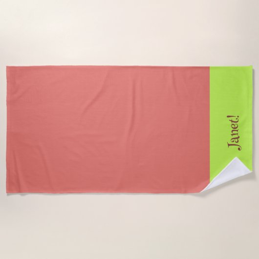 Serviette De Plage Voici un rouge et un vert brillant (Devant)