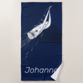 Serviette De Plage Voile Liberté Vue de l'oeil des oiseaux (Devant)