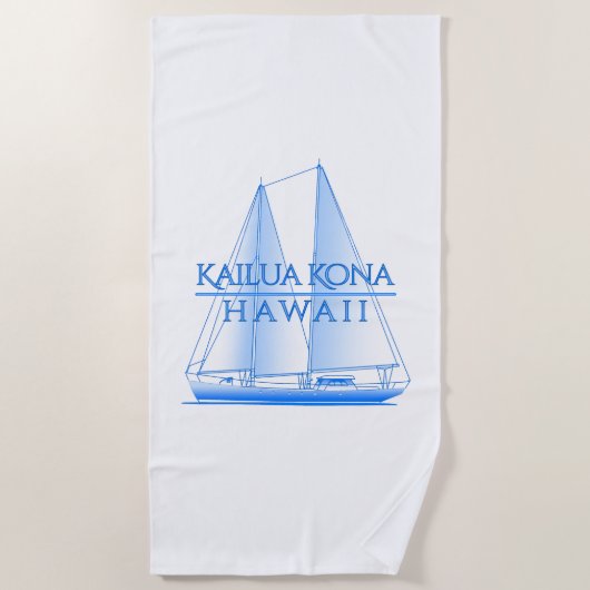 Serviette De Plage Voile nautique côtière de Kailua Kona (Devant)
