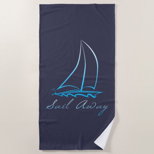 Serviette De Plage Voile nautique loin (Devant)