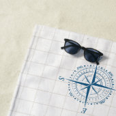 Serviette De Plage Voilier antique avec nom (En situation)