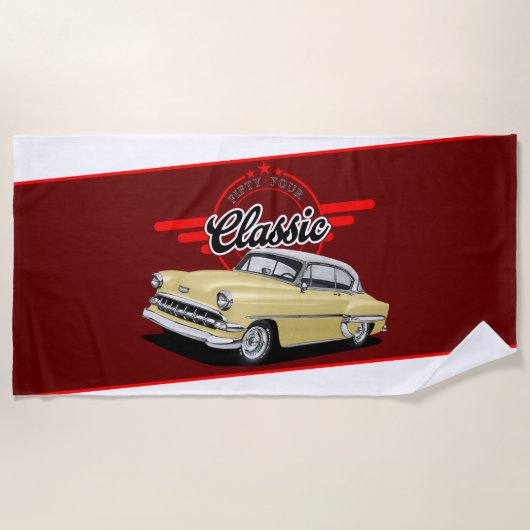 Serviette De Plage Voiture classique 1954 (Devant)