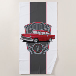 Serviette De Plage Voiture classique américaine 1956
