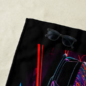 Serviette De Plage Voiture de sport sur fond de graffiti avec prénom (En situation)