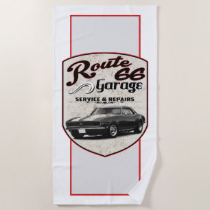 Serviette De Plage Voiture Garage Route 66