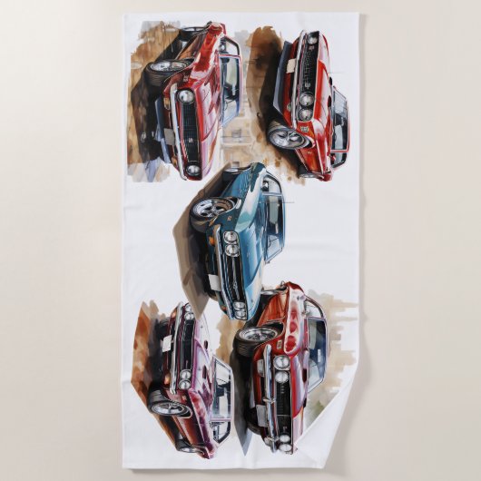 Serviette De Plage Voiture Muscle Classique (Devant)
