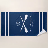 Serviette De Plage Voitures à rames marines bleu et blanc cadeau aux  (Devant)