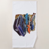 Serviette De Plage Voitures classiques de muscle (Devant)