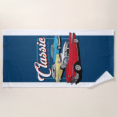 Serviette De Plage Voitures classiques des années cinquante (Devant)