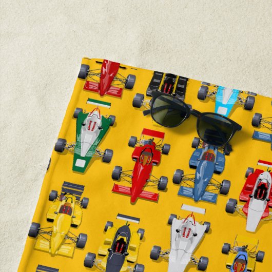 Serviette De Plage Voitures de course de Formule 1 (En situation)