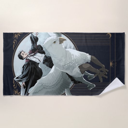 Serviette De Plage Vol Anime HARRY POTTER™ avec Buckbeak (Devant)