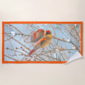 Serviette De Plage Vol Cardinal Nord - Photo originale (Devant)