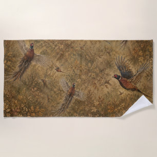 Serviette De Plage Vol de faisan d'automne 