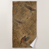 Serviette De Plage Vol de faisan d'automne (Devant)