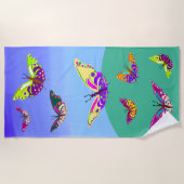 Serviette De Plage Vol de papillons multicolores (Devant)