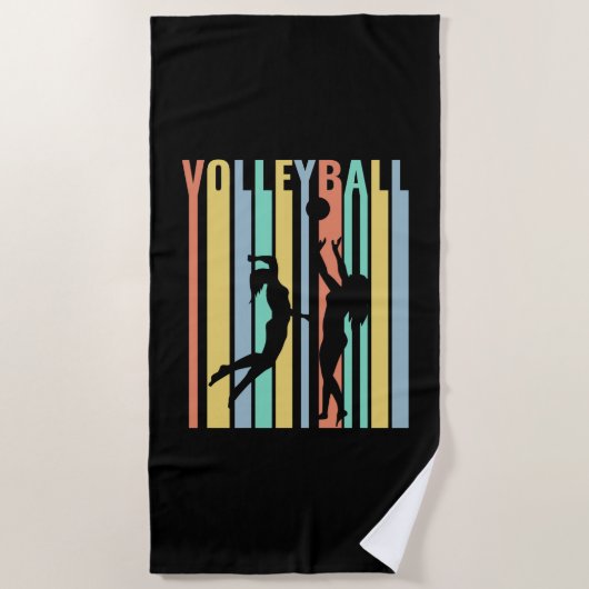 Serviette De Plage Volley-ball Beachvolleyball Retro (Devant)