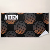 Serviette De Plage Volley-ball orange et noir (Devant)