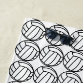 Serviette De Plage Volley-ball personnalisé noir (En situation)