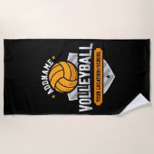 Serviette De Plage Volleyball AJOUTER TEXTE École Varsity Team Joueur (Devant)