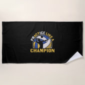 Serviette De Plage Volleyball Player | Practice Like A Champion (Devant)