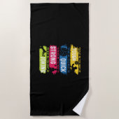 Serviette De Plage Volleyball Player | Tough Quick Strong (Devant)