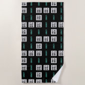 Serviette De Plage Votre logo ou image | Zig Zag Motif avec deux imag (Devant)