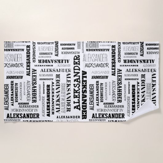 Serviette De Plage Votre (Long) nom est partout (Devant)