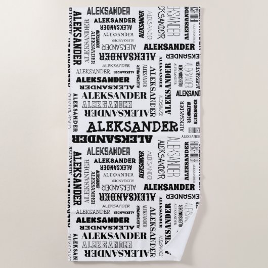 Serviette De Plage Votre (Long) nom est partout (Devant)